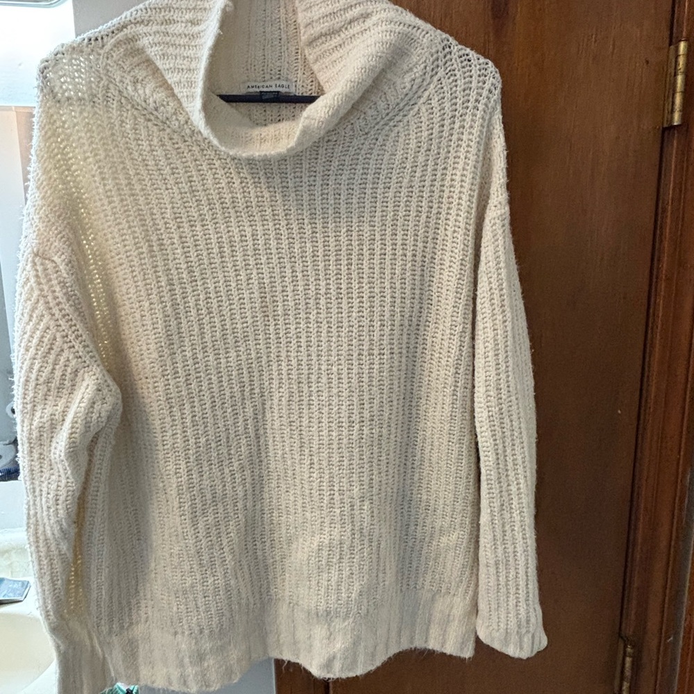 American Eagle Outfitters Cream Cowl Neck Sweater